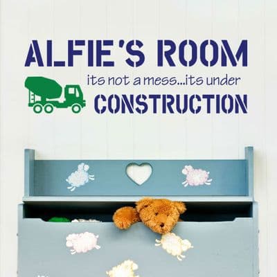 Under Construction Bedroom Sticker