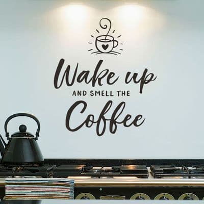 Wake Up And Smell The Coffee Kitchen Sticker