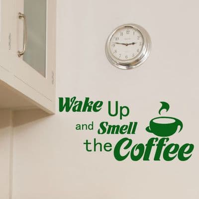 Wake Up And Smell The Coffee Kitchen Wall Sticker