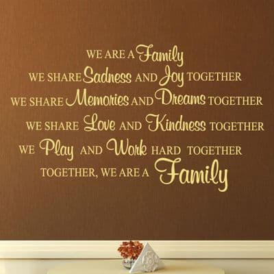 We Are A Family Wall Sticker