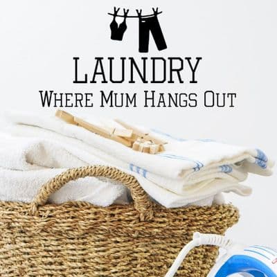 Where Mum Hangs Out Laundry Room Wall Art