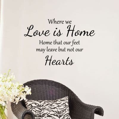 Where We Love Is Home Family Wall Sticker