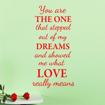 You Are The One Love Wall Sticker