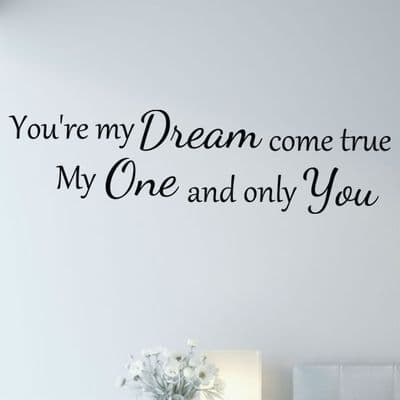 You're My Dream Come True Love Wall Sticker