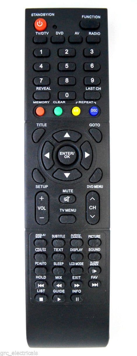 Bush BTVD31187S2 LCD Tv / Dvd Remote Control only works the model stated