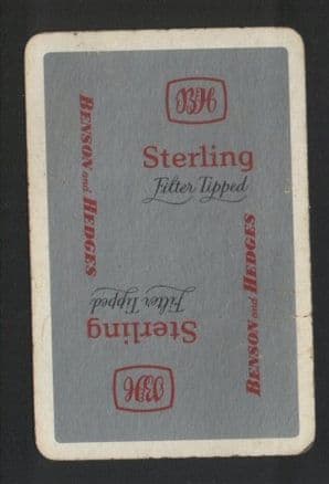 Advertising  playing cards Sterling cigarettes Benson & Hedges