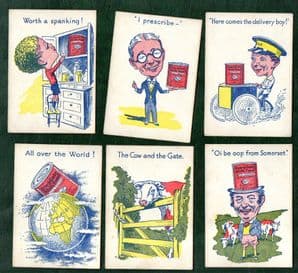 Advertising vintage cards game Smiler snap happy families by Cow & Gate
