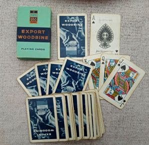 Advertising Vintage playing cards Export Woodbine cigarettes,