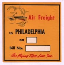 Airline label Flying Tiger luggage label #070