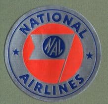 Airline label luggage label U.S.A. National Airline #455