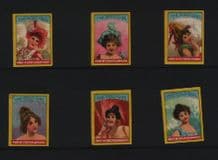 Antique Austrian matchbox labels set Edwardian Ladies #744