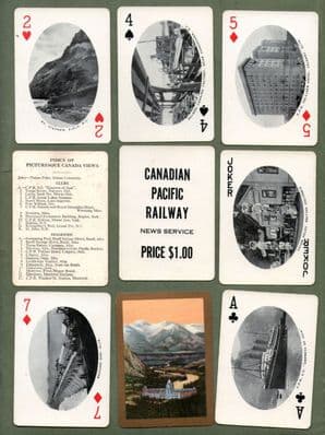 Antique playing cards Advertising Canadian Pacific Railway. 1920`s