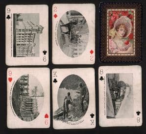 Antique playing cards Canada Railway Souvenir 1905