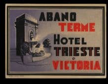 Art deco style Hotel label luggage labels Italy #142