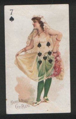 Charming 1890 cigarette card tobacco insert playing card