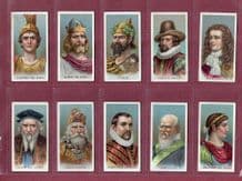 Cigarette cards Abraham Lincoln, Shakespeare, Captain Cook,, Leaders set 1925