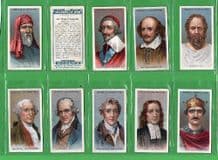 Cigarette cards Abraham Lincoln,Shakespeare,Leaders,set