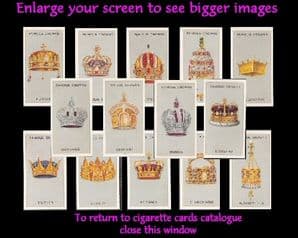 Cigarette cards Famous Crowns 1938 set