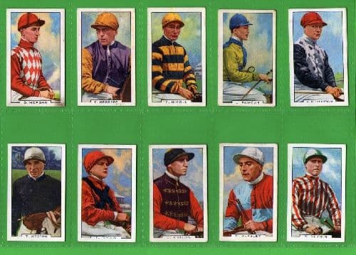 Cigarette cards Famous Jockeys 1936 set of 48 complete