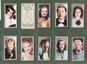 Cigarette cards Film Stars set,Ginger Rogers, Shirley Temple,  j.Crawford