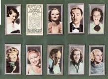 Cigarette cards Film Stars set,Ginger Rogers, Shirley Temple, j.Crawford