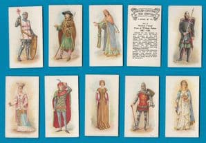 Cigarette cards set 1919  English Costumes of ten Centuries