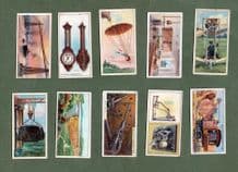 Cigarette cards set Inventions 1915, Traction Steam Engine, Camera, Tram,
