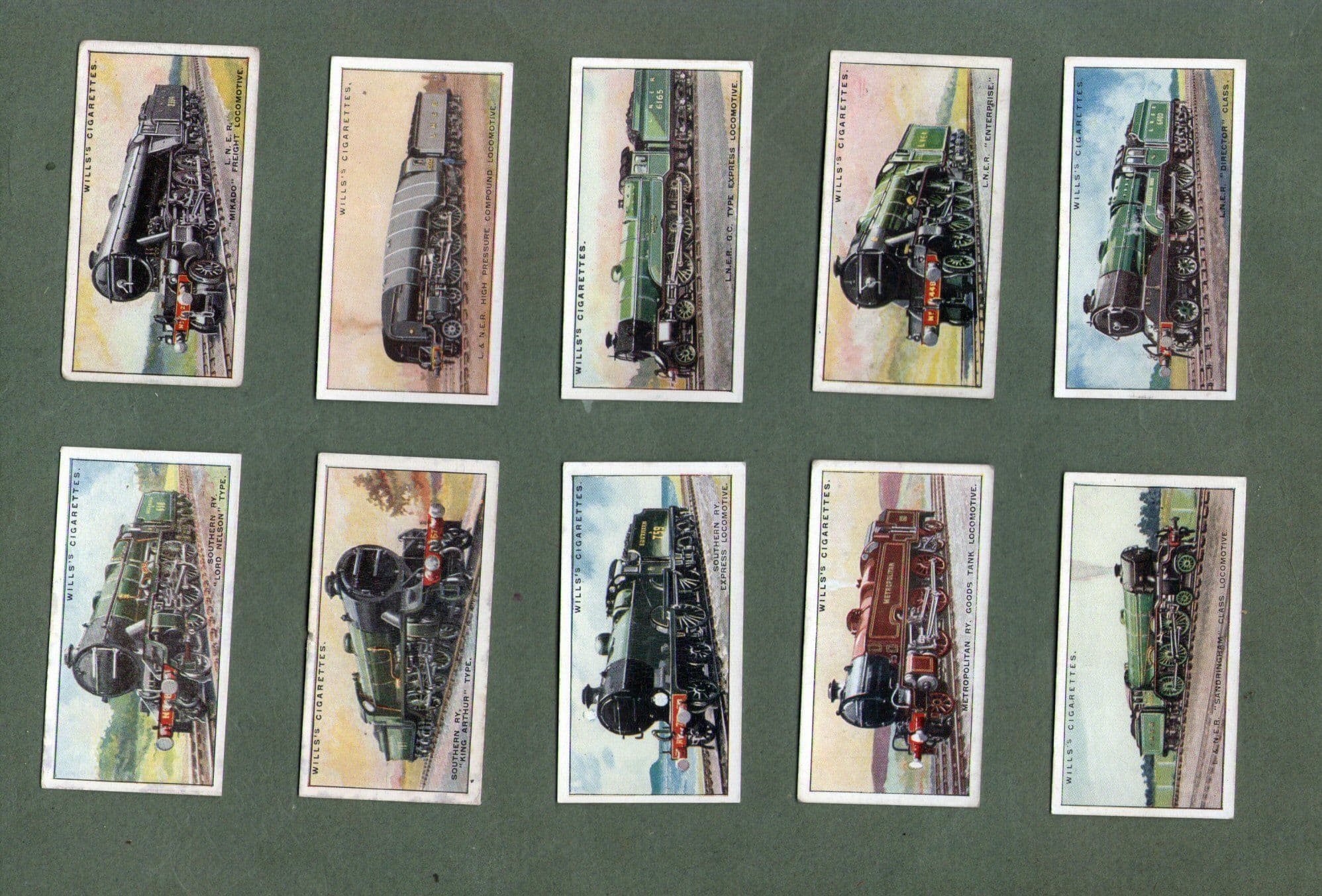 wills cigarette cards railway engines Cigarette cards set Railway Locomotives 1930 Great Western Railway etc