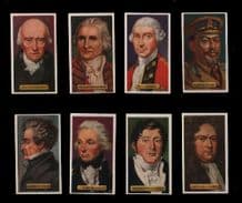 Cigarette cards set, Rudyard Kipling, Florence Nightingale,