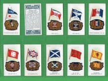 Cigarette cards set Ship's Flags & Cap Badges 1930 by B.A.T