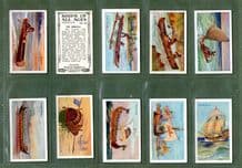 Cigarette cards set Ships of all ages 1929, Chinese Junk, Siamese Family Boat,