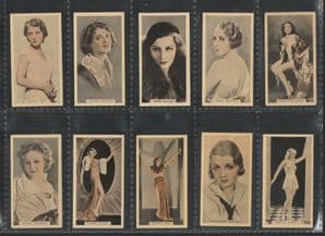 Cigarette cards set  Stage & Cinema Beauties  1933  set of  Movie stars