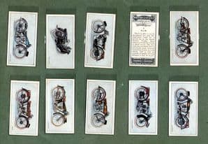 Cigarette cards tobacco cards Motor Cycles 1927 set, Raleigh, Coventry Victor,