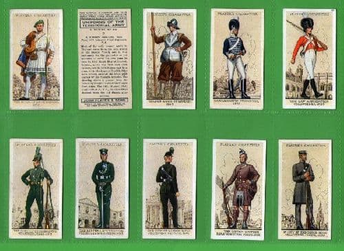 uniforms of the territorial army cigarette cards Cigarette cards Uniforms of the Territorial Army