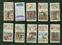 Cigarette cards World Products, 1908 India ,China,Opium,Coffee ,gold, rice.