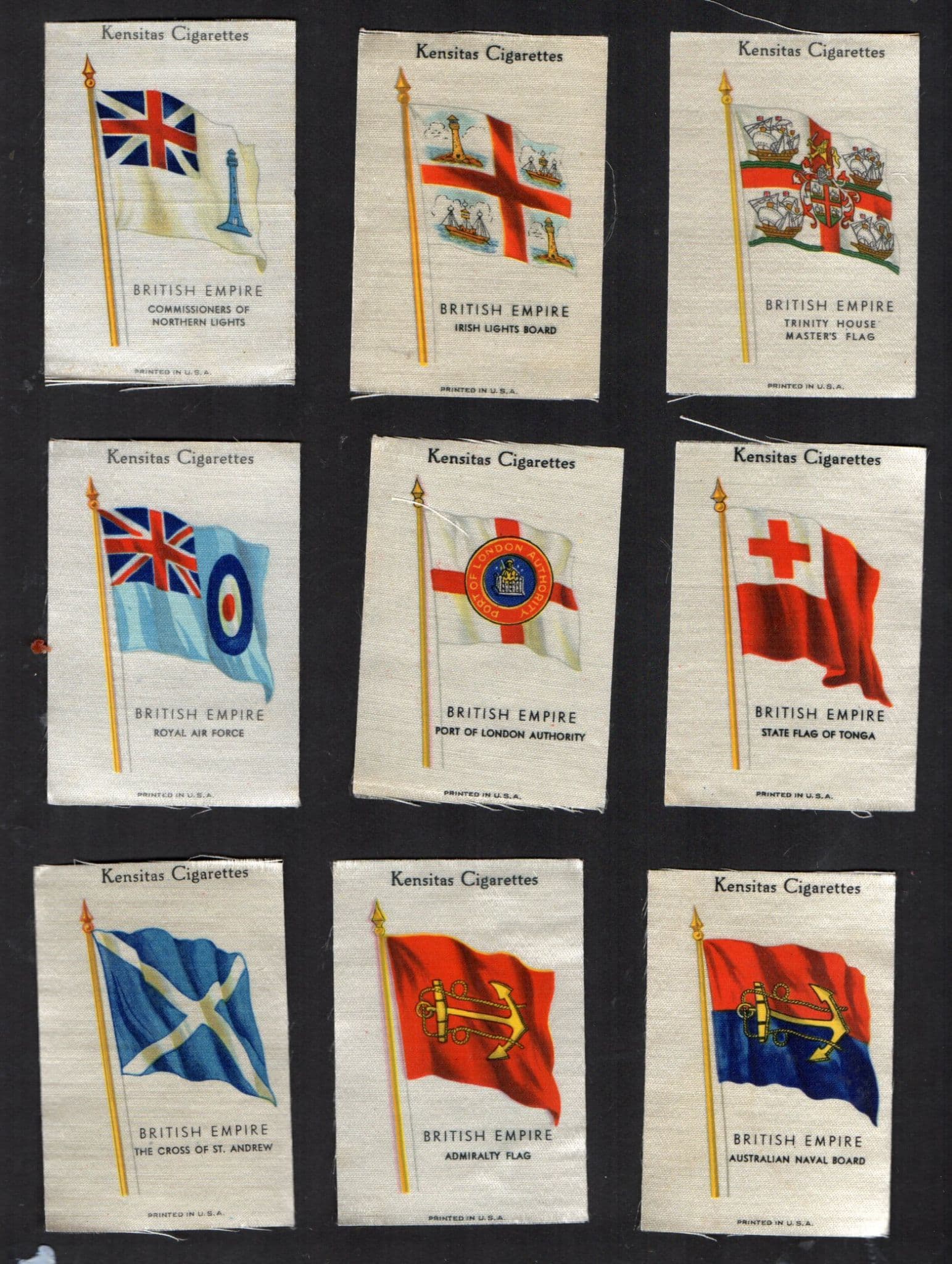 Collctable Tobacco cigarette cards set Kensitas Silk British