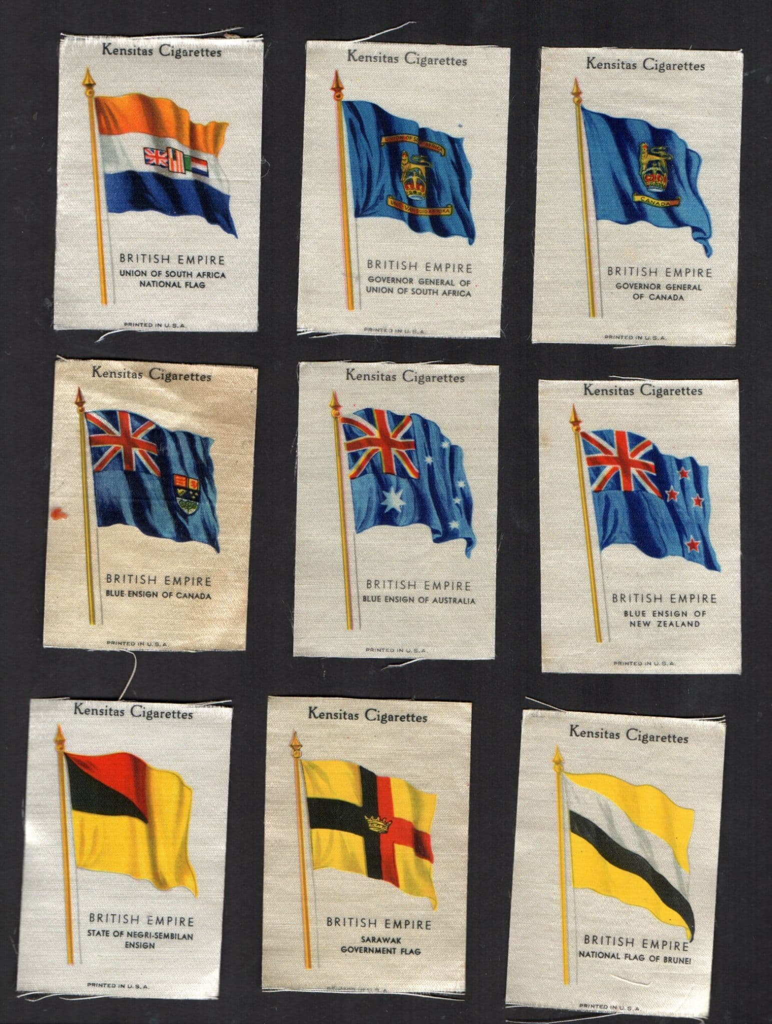 Collctable Tobacco cigarette cards set Kensitas Silk British