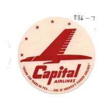 Collctable Vintage Airline luggage label Capital Airways #836
