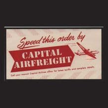 Collctable Vintage Airline luggage label Capital Airways #837