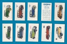 Collectable Cigarette cards Motor Cars 1934, Bentley, etc