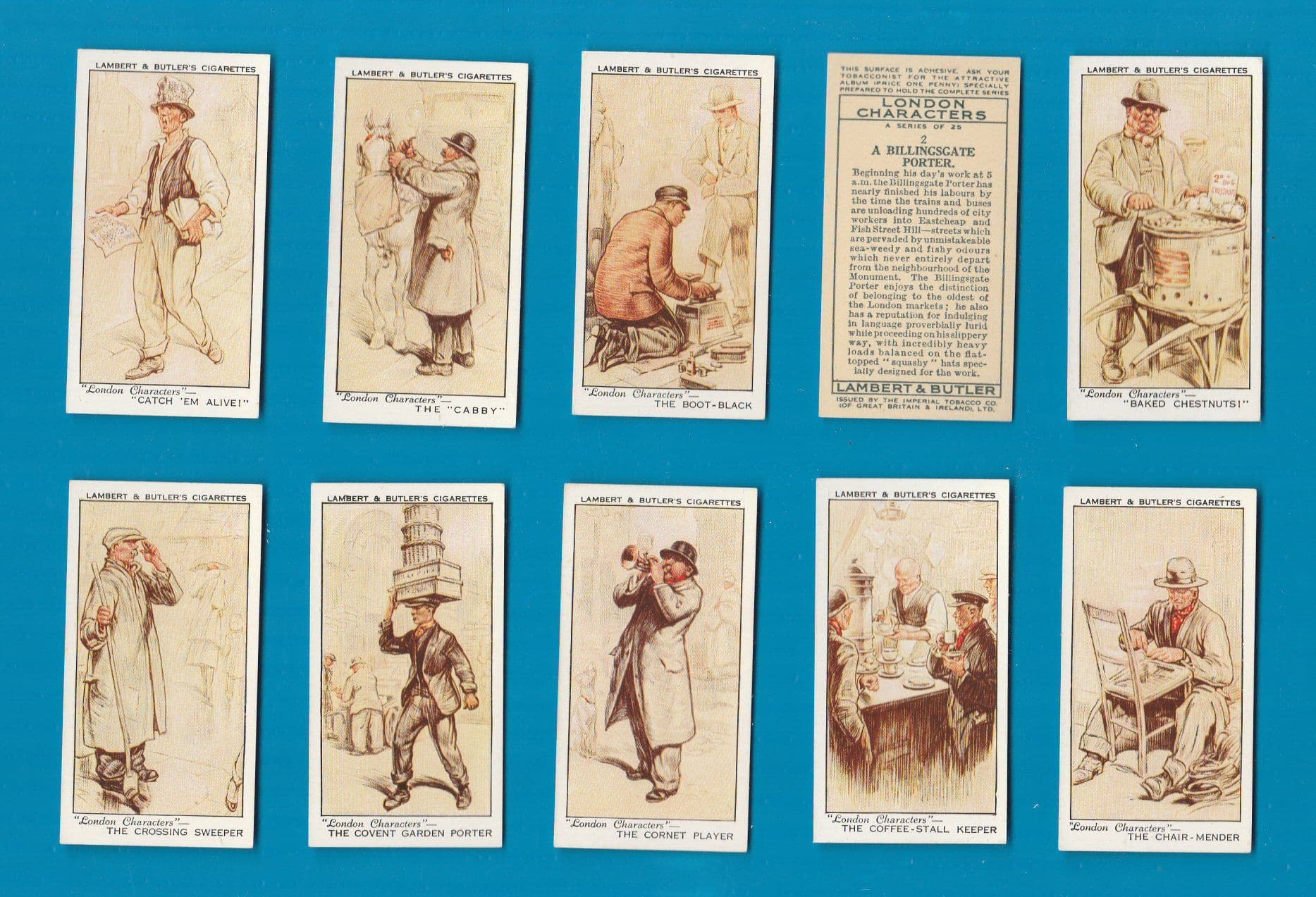 Collectable Cigarette cards set London Characters 1934