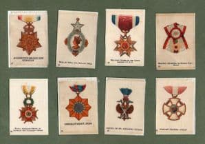 Collectable  Cigarette cards set  Orders of chivalry 1920 set of 50 silk