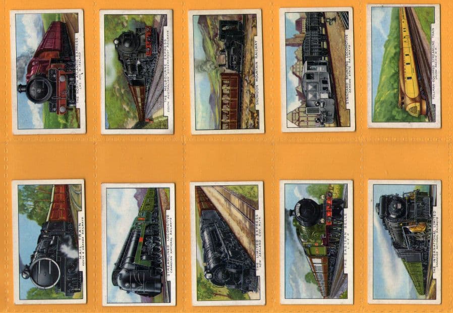 train cigarette cards Collectable Cigarette cards set Trains of the World 1937