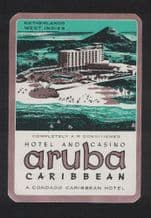 Collectable Hotel label caribbean Aruba luggage labels #052