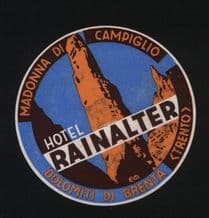 Collectable Hotel label luggage labels pretty art Italy #162