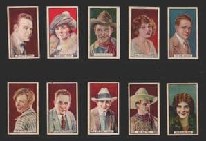 Collectible cigarette cards set  film stars movie RARE, Tom Mix etc