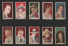 Collectible cigarette cards set film stars movie RARE, Tom Mix etc