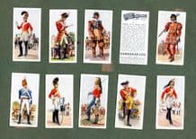 Collectible cigarette cards set History of Army Uniforms 1937