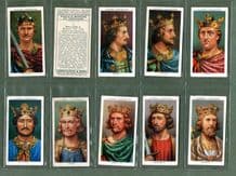 Collectible cigarette cards set Kings & Queens of England 1935