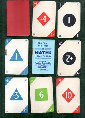 Collectible Educational Cards game Math's minus worry.